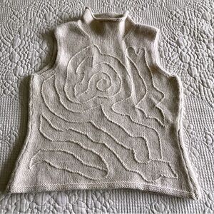 Like New Boat beige wool/angora sleeveless mock neck sweater